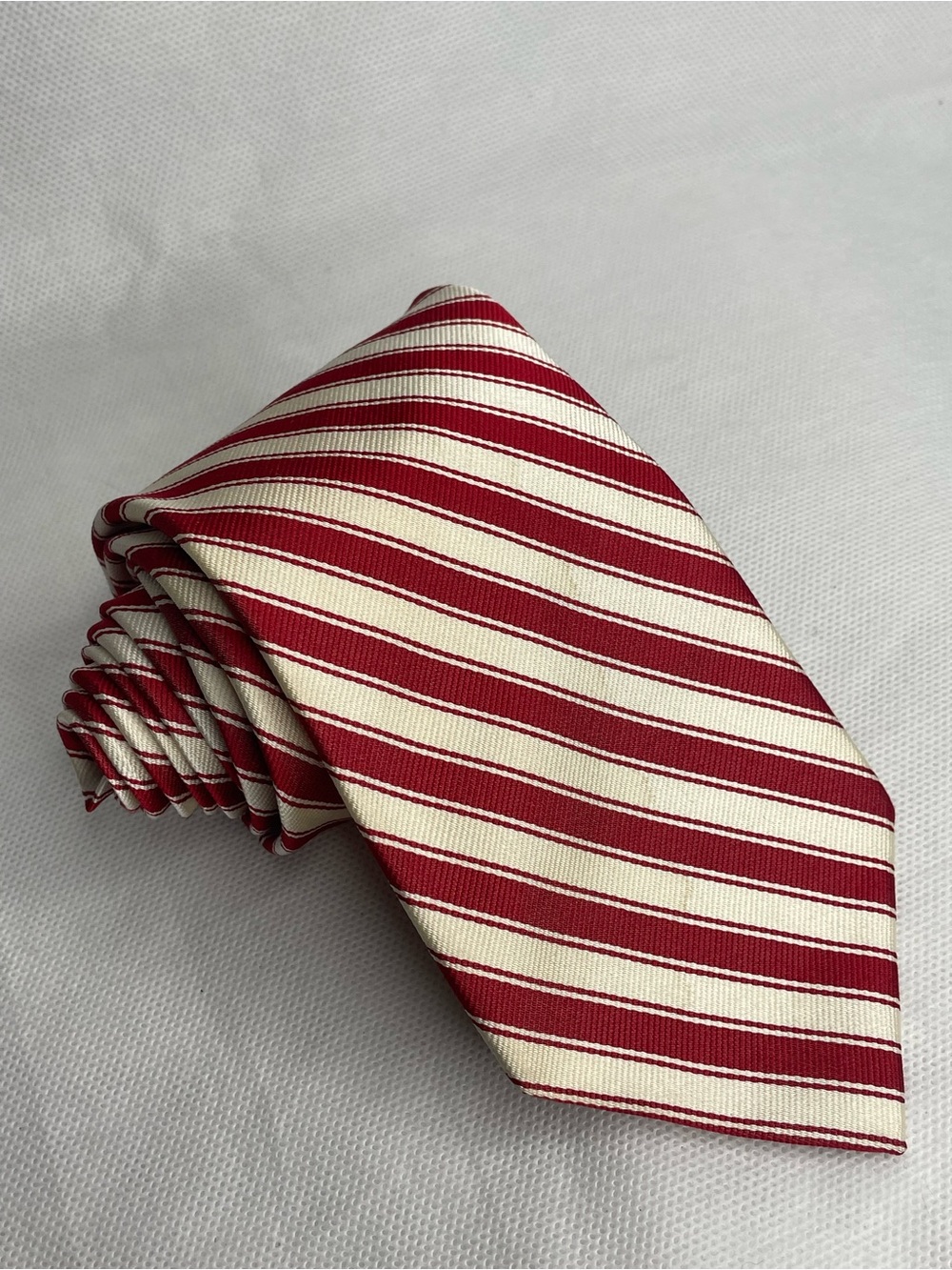 Brooks Brothers Peppermint Tie Pure Repp Silk Red Stripes Preppy College Necktie